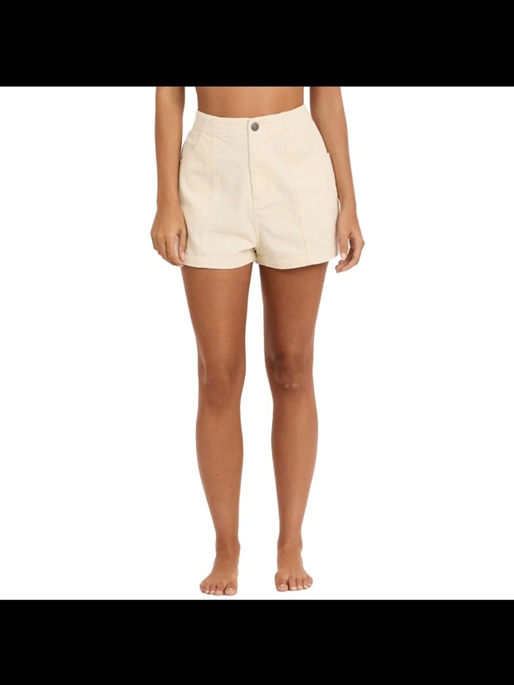 High-Waist Cream Women's Shorts